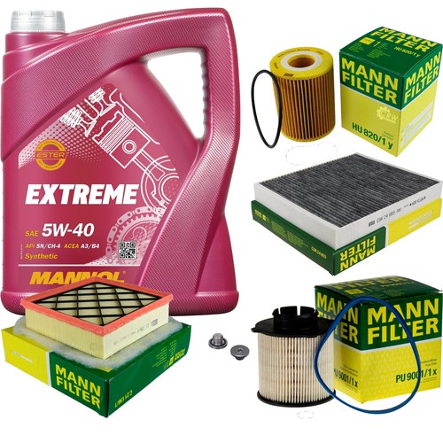 MANN Inspektionspaket 5 L MANNOL Extreme 5W-40 für Opel Meriva B S10 1.7 CDTi