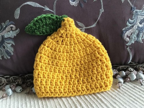 Crocheted Lemon Hat (pick your size 