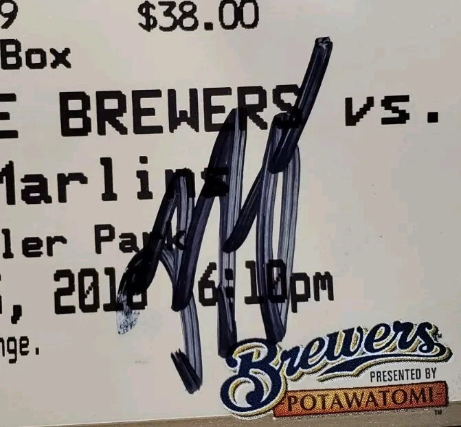 NICE Autographed Signed Brewers Ryan Braun Baseball 9/25/2010 Ticket JSA COA - Image 2 of 3