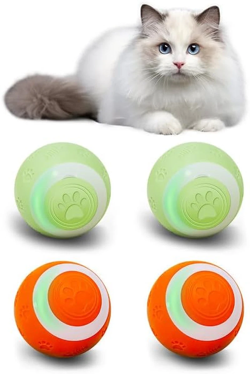 Interactive Electric Cat Toy Balls - 4 Pack for Fun & Exercise