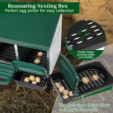 LEADZM Chicken Nesting Boxes 3 Hole Metal Chicken Egg Laying Box