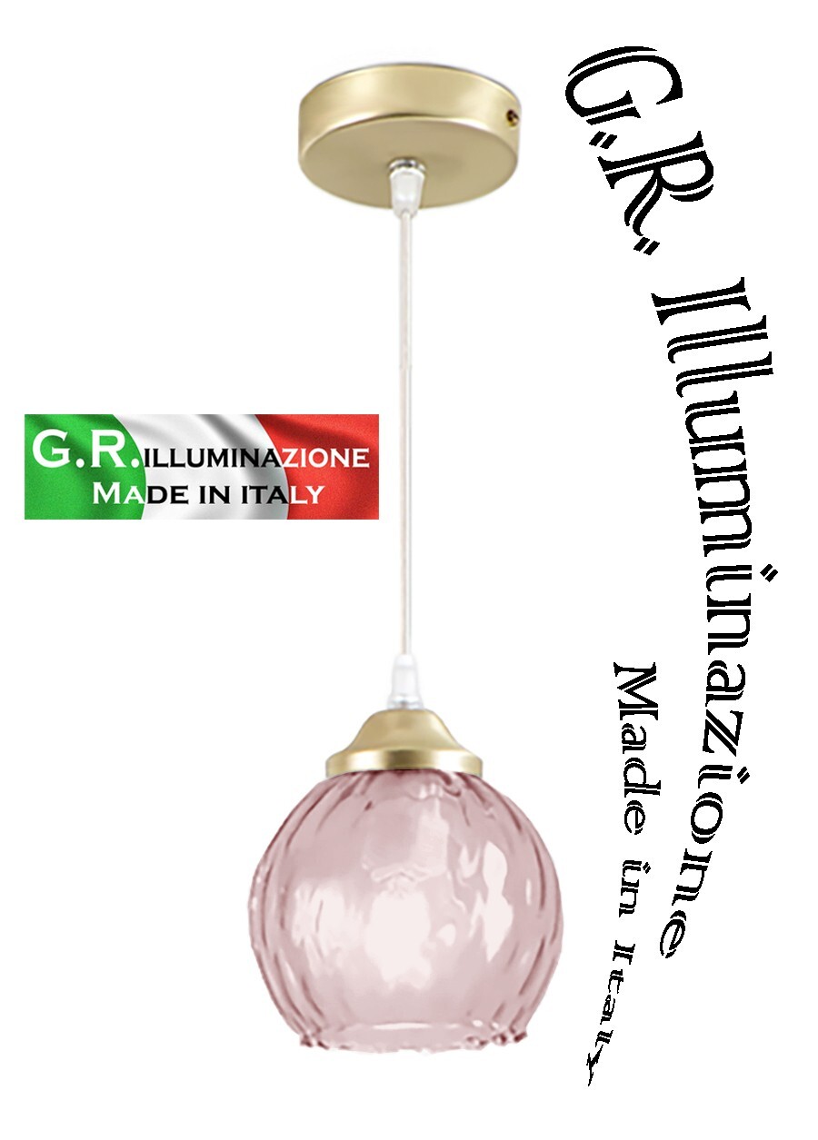 LAMPADARIO MODERNO IN VETRO Color RAME 1 L Ø11 LAMPADA A SOSPENSIONE CUCINA Vale