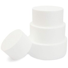 4 Tier Round Foam Cake Dummy Set Display Craft Use White