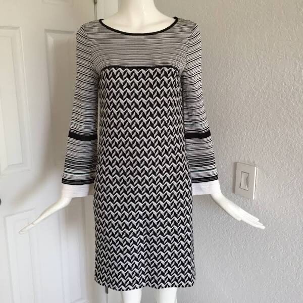 missoni black and white dress & Shift material=Polyester the dress simply slips Women's Outfit: Black Wrap Pick a Size:L
