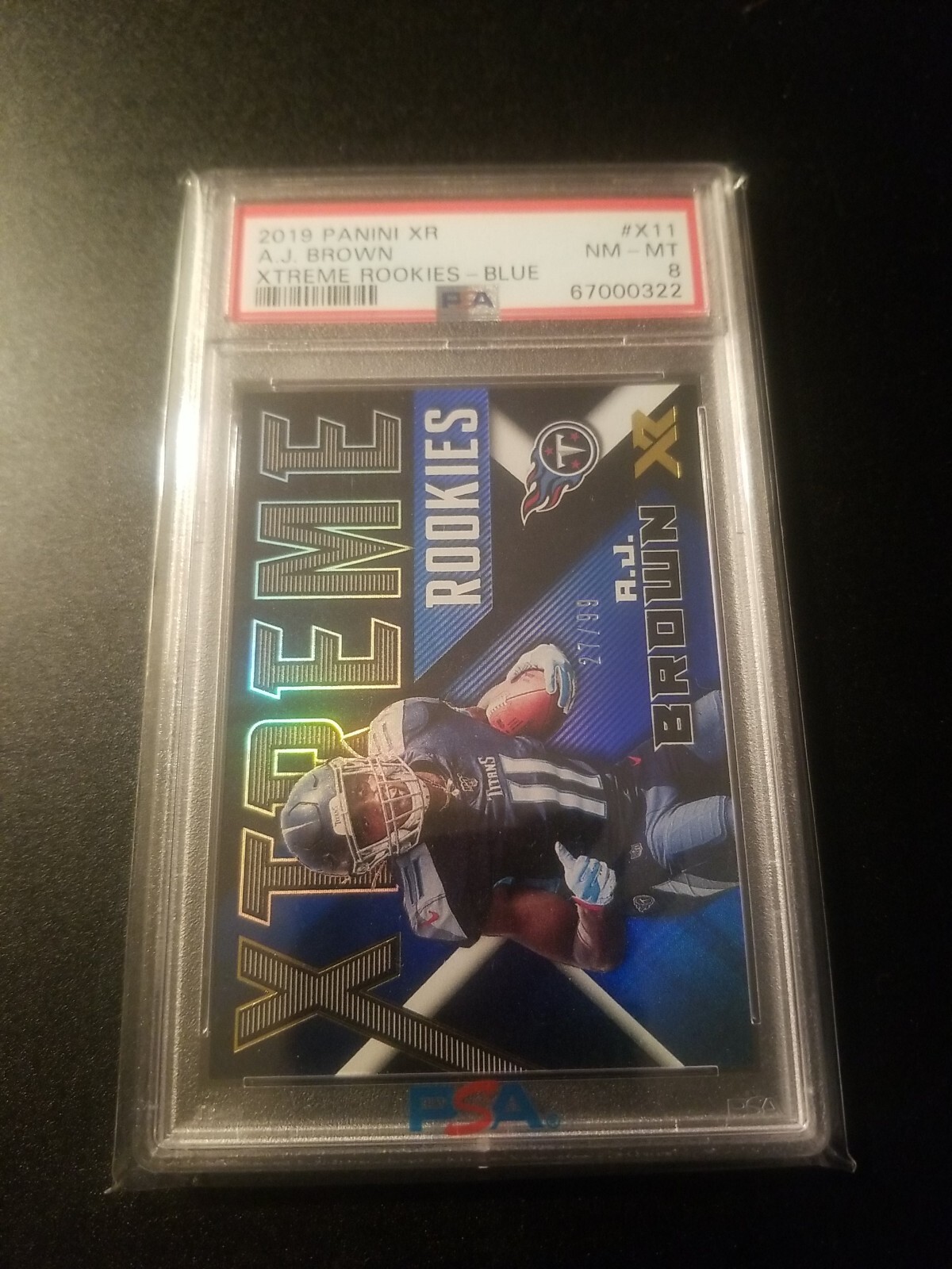 AJ Brown Panini XR Xtreme Rookies #X11 Blue