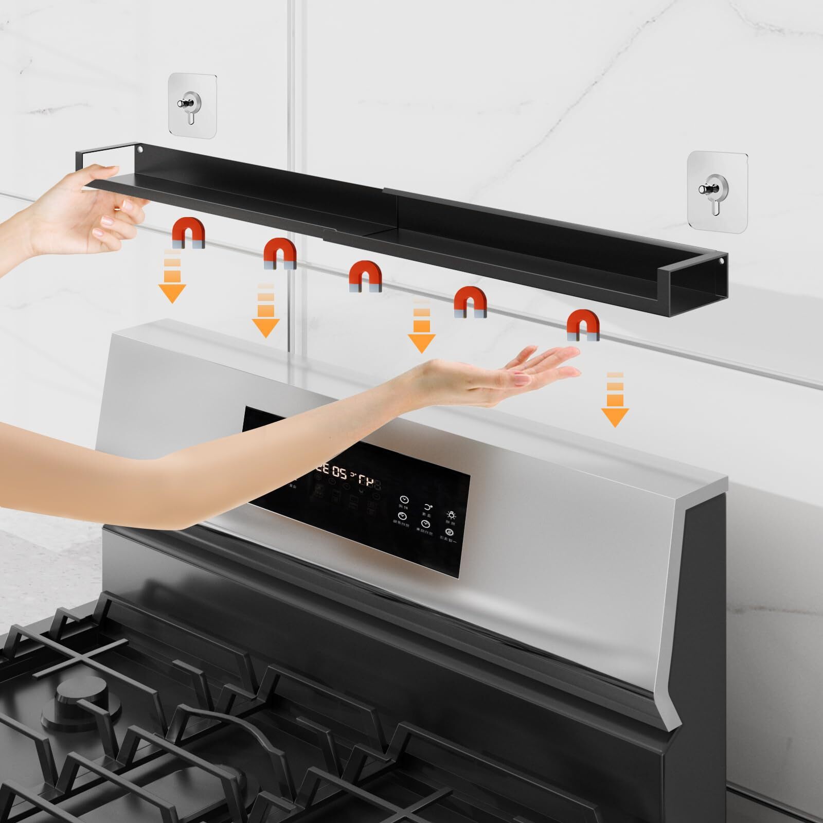 Spice Rack Magnetic Stove Top Shelf Over The Stove Spice Rack Adjustable 1530 In