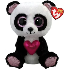 TY Beanie Boos - ESME the Valentine's Panda Bear (Glitter Eyes) (6 inch) - MWMTs