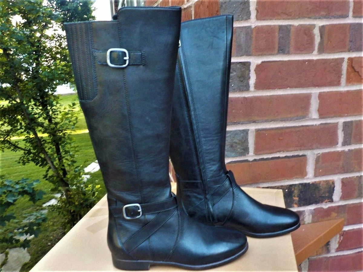 NWB UGG Beryl Black Leather Tall Riding Style Boots WOMEN S Size 5