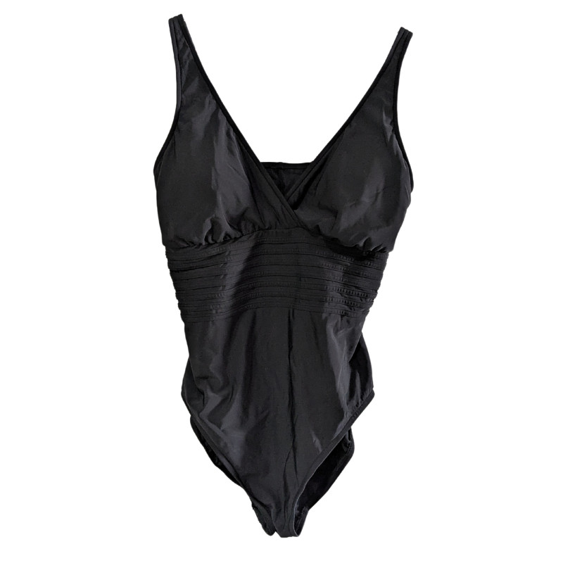 Aqua Green Women's One Piece Swimsuit, Black, XL, Adjustable Straps, Padded Bra