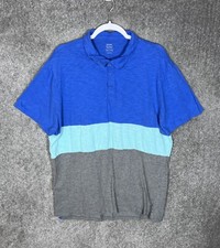 Old Navy Soft Washed Slub Knit Colorblock Short Sleeve Polo Shirt Mens Size XXL