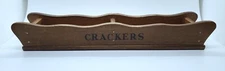 Primative Wood Box Divided Crackers Serving Vintage 