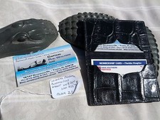 Alligator ID Credit Business Card Case Wallet croc gator swamp leather hide Z2
