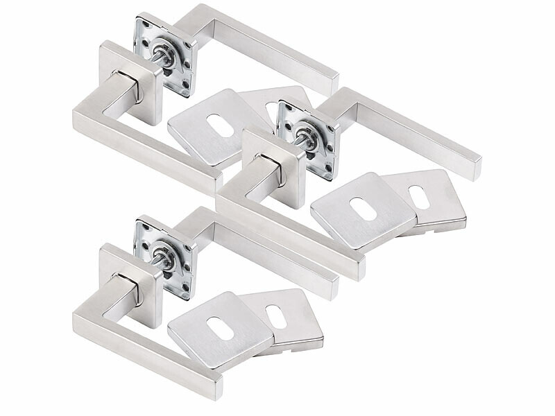 6 poignées avec rosaces en inox AGT quincaillerie porte intérieure