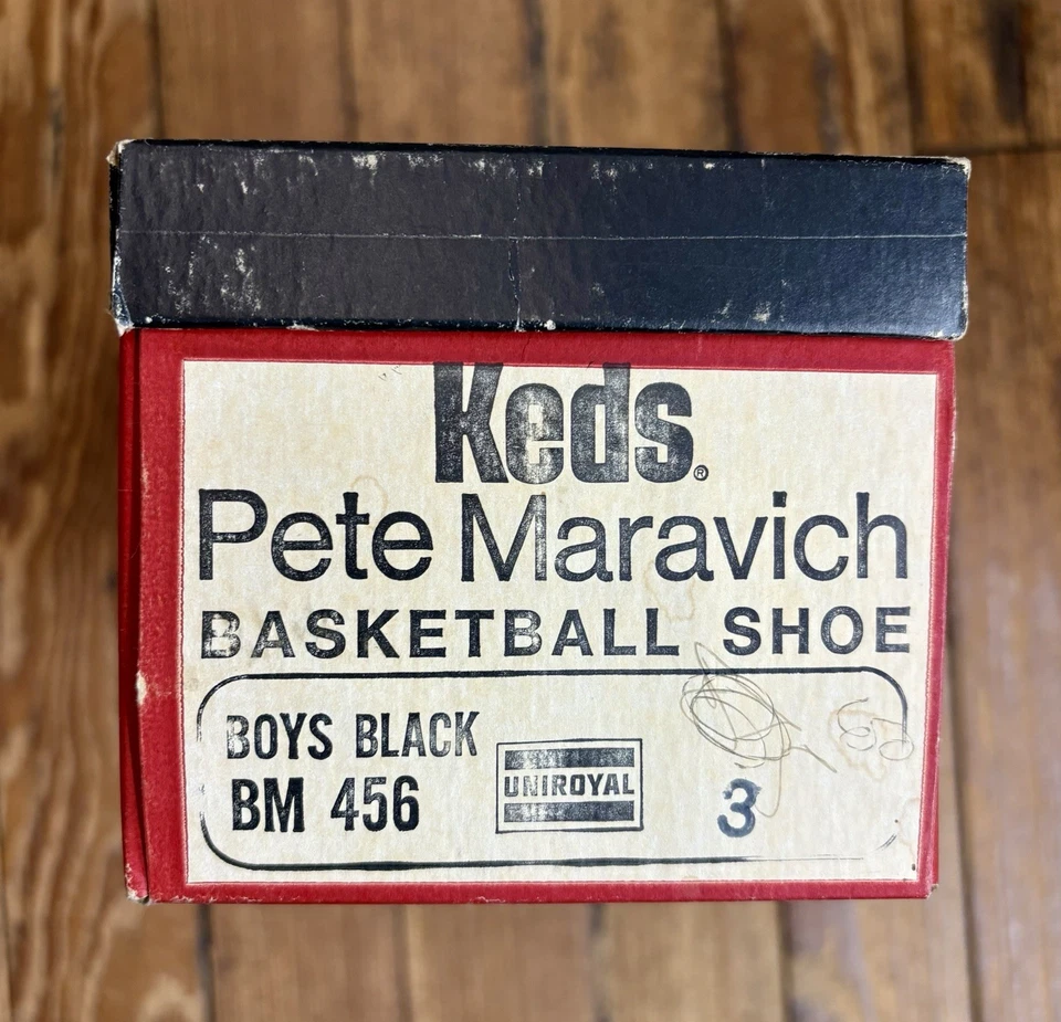 New In Box 1970’s Vintage Keds Pete Maravich Basketball Shoe Boys Sz3 - Image 4 of 4