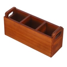 Desktop Stationery Organizer 3 Compartments Wood Office Organizers