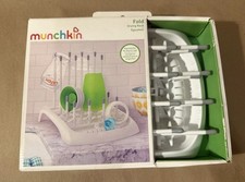 New Munchkin Fold  Store Folding Baby Bottle Drying Rack White/Grey