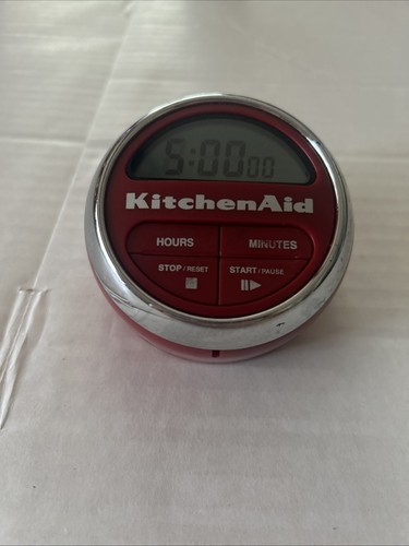 Kitchen Aid Digital Kitchen Timer Red & Chrome Cooks Series Tested/Working EUC