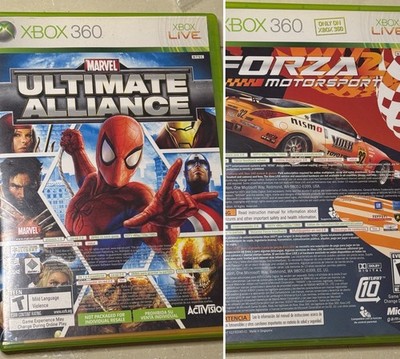 Microsoft Xbox 360 Marvel Ultimate Alliance Forza 2 Video Games Plus Manuals