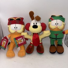 Vintage Garfield Odie Christmas Plush Lot Russell Stover Candy NWT Holiday Toys