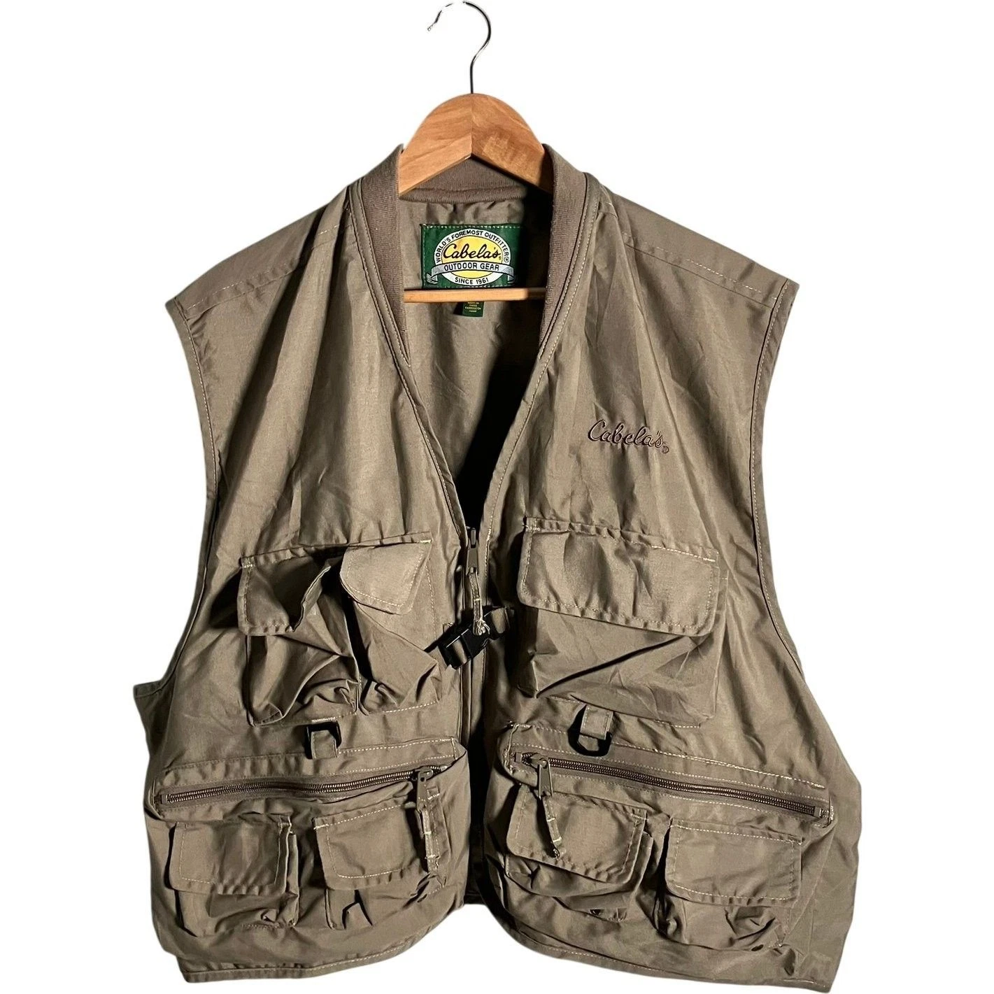 Cabela's Vest Men's Size XL Khaki Outdoor Fishing Multi Pocket Utility
Opens in a new window or tab