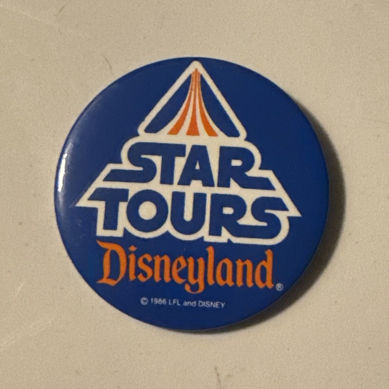Disney Star Wars 1986 Disneyland Star Tours Button