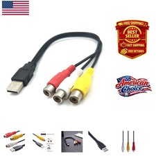 USB 2.0 Male to 3 RCA Female Video Audio Capture Cable for All Devices