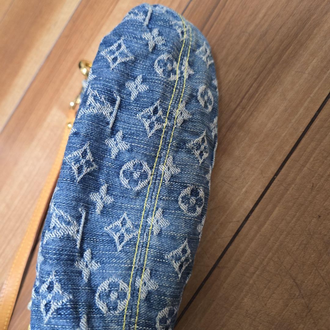 Authentic Louis Vuitton Mini Pleaty Monongram Denim Handbag Blue M95050 RARE image 8