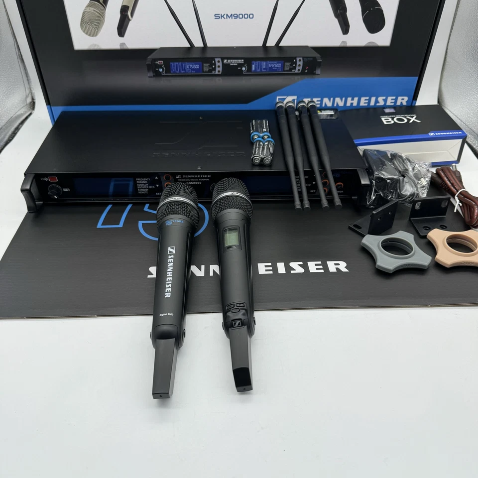 Sistema inalámbrico de mano con micrófono Sennheiser UHF doble SKM 9000 75 años negro Foto 2 de 4