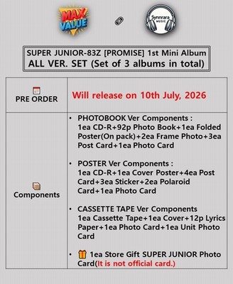 SUPER JUNIOR-83Z PROMISE 1st Mini Album ALL VER SET(Set of 3