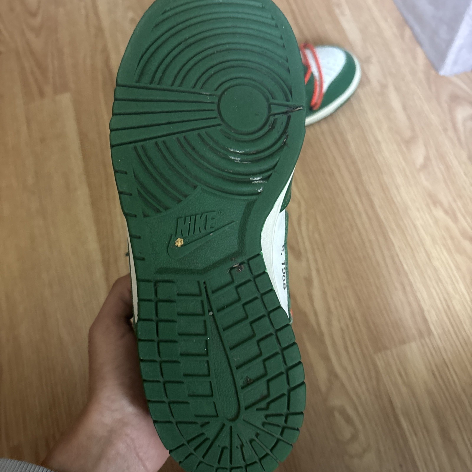 Nike Dunk Low x Off-White Pine Green Size 7 US thumbnail 5