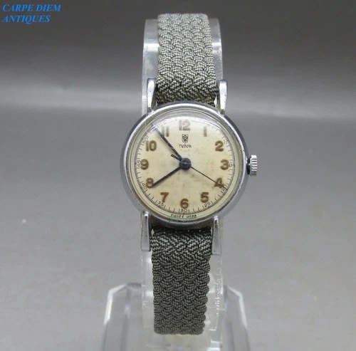VINTAGE LADYS ROLEX TUDOR 22mm 17 JEWEL M/W CHROME & S/S WRISTWATCH c1950