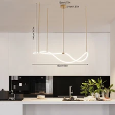 60w Modern Linear Chandelier Led Ceiling Mount Musical Note Shape Chandelier