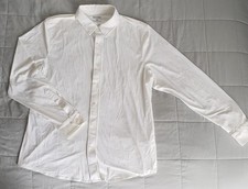 Rhone Solid White Nylon Elastane Dress Shirt Point Collar 32/33 L RN 141364