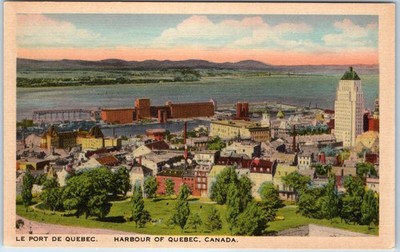 1940s Quebec City QC Harbour Port Price Building Grain Elevator Skyline Deeptone