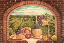 Ceramic Backsplash Tile Mural Kitchen Kitchen - Tuscan Wine II - Rita Broughton