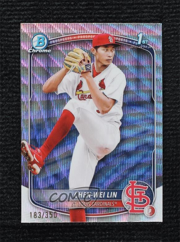 2025 Bowman Chrome Prospects Wave Refractor 183/350 Chen-Wei Lin #BCP-141 09an