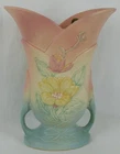 1946-47 Hull Pottery MAGNOLIA MATTE 11" VASE 9-10½ Ohio *Sticker* Blue & Pink