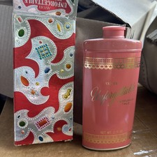 Vtg Unforgettable Perfumed Talc Talcum Powder Avon Tin Metal 1960s Woody Floral