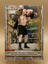 2020 Topps WWE Wrestlemania #24 Brock Lesnar def Braun Strowman Trading Card
