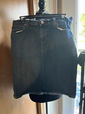 Old Navy Jean Just Below Waist Skirt Size 8 Stretch Straight Pencil Denim Y2K