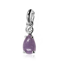 Cavill Lepidolith SilberanhäNger Tropfen 925 Sterling Silber Zirkon 1 22Ct Lila