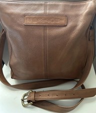 Vintage Fossil Brown Leather Crossbody Purse Classic Messenger Bag Zip Closure