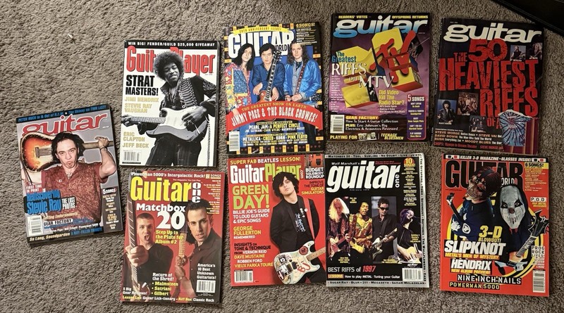 Lot Of 9 Guitar Magazines - Guitar World/Guitar One 90s 00s