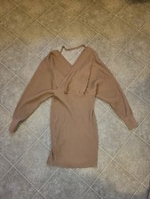Fashion Nova "Just Between Us" Camel Sweater Mini Dress Women Size 1X/2X