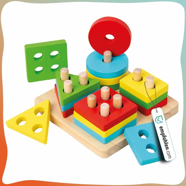 Holzspielzeug Motorik Sortierspielzeug Steckspiel 11X11X5 Cm Lernspiel Ab 2 Jahr-image