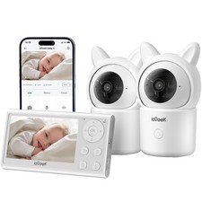 ieGeek 1080P Baby Monitor with 2 Cameras | 4.3" Split-View for Twins Nursery ...