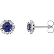 Lab-Grown Gemstone and Natural Diamond Halo E...