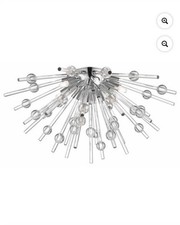 BNIB 21.25 in.LED 6 Light Flush Mount, Chrome, Metal, Dimmable, Bulbs Included