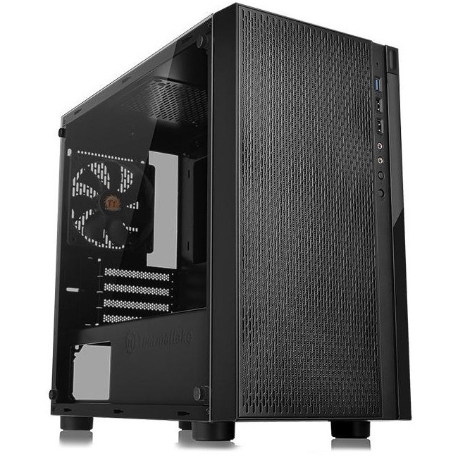 Корпус игрового компьютера Thermaltake Versa H18 из закаленного стекла черного цвета SPCC Micro ATX 12390₽