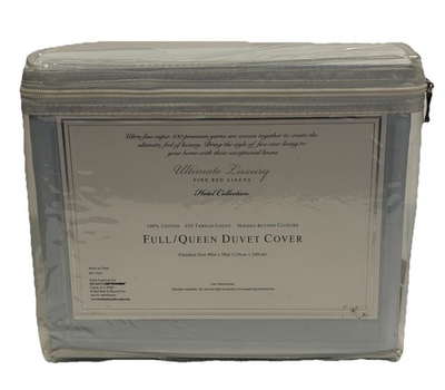 #ad 620 TC Bed Bath amp; Beyond FULL QUEEN DUVET COVER 100% Cotton Gray NEW $44.49